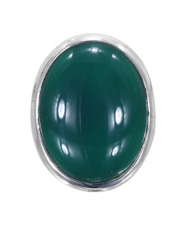 925 Sterling silver Cabochon Green onyx Rings 