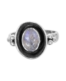 925 Sterling silver Cabochon Rainbow Moonstone Rings