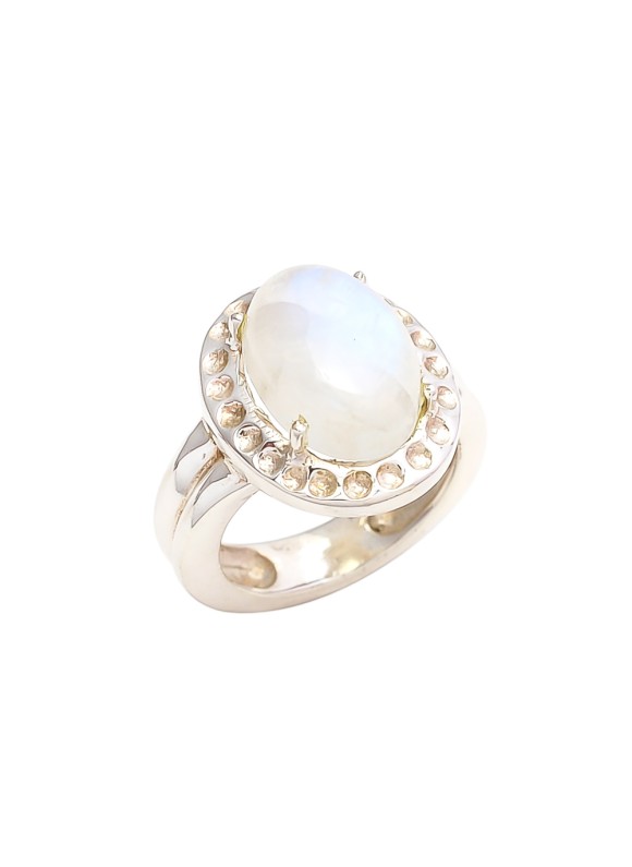 925 Sterling silver Cabochon Rainbow Moonstone Rings