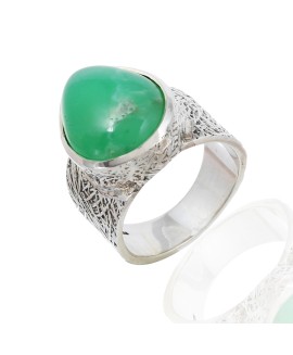 925 Sterling silver Cabochon Crysophrase Rings 
