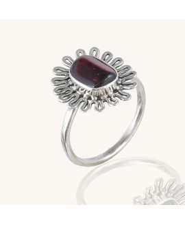 925 Sterling silver Cabochon Garnet Rings