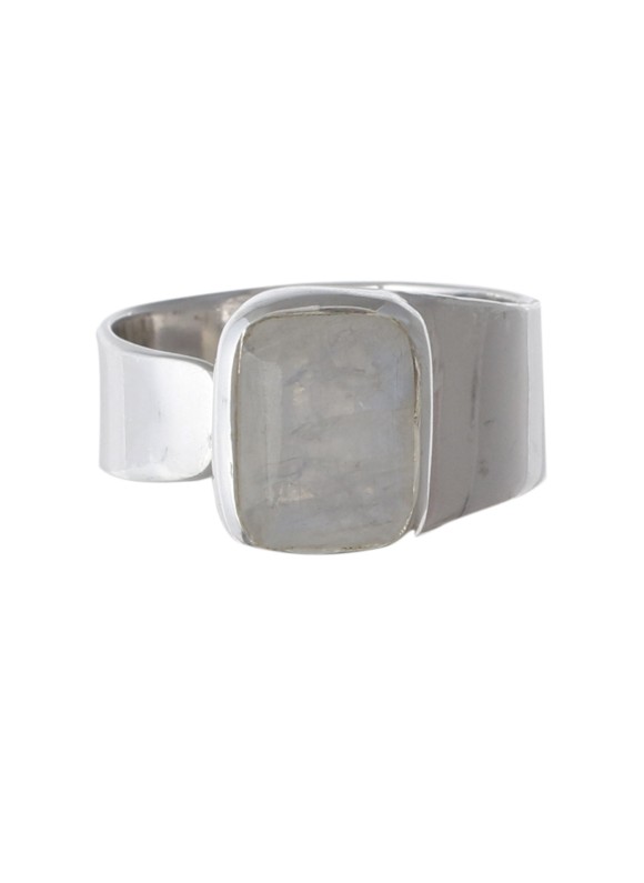 925 Sterling silver Cut Stone Rainbow Moonstone Rings