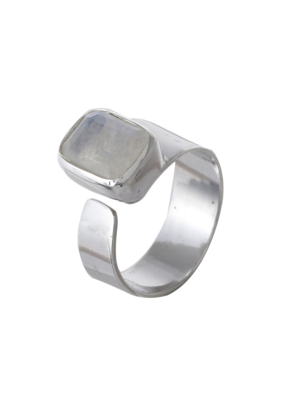 925 Sterling silver Cut Stone Rainbow Moonstone Rings